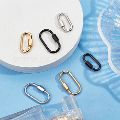 6Pcs 6 Styles 304 Stainless Steel Screw Carabiner Lock Charms&nbsp;STAS-UN0055-95