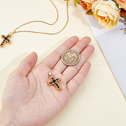 2Pcs Glass Seed Beaded Cross Pendants&nbsp;PALLOY-GO00072