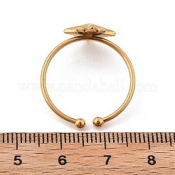 Star 304 Stainless Steel Open Cuff Ring for Women&nbsp;RJEW-M049-03G