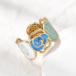 304 Stainless Steel Enamel Open Cuff Rings&nbsp;RJEW-L335-03B-G
