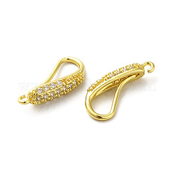 Brass Micro Pave Clear Cubic Zirconia Earring Hooks&nbsp;ZIRC-R112-08G