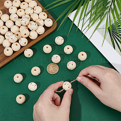 Printed Wood Beads&nbsp;WOOD-WH0052-008