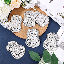 6Pcs Super Police Badge Iron Lapel Pins for Backpack Clothes&nbsp;JEWB-HY0001-54