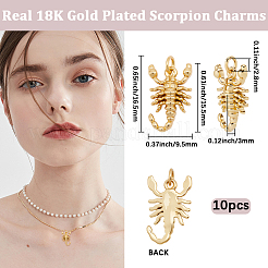 10Pcs Scorpion Brass Pendants&nbsp;KK-BBC0022-83
