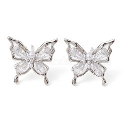 Butterfly Brass Stud Earrings&nbsp;EJEW-M245-07P