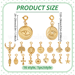 16Pcs 304 Stainless Steel Pendant Decorations&nbsp;HJEW-PH02354