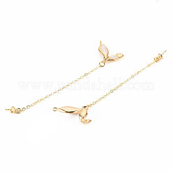 Brass Freshwater Shell Peg Bails Pendants&nbsp;KK-T062-135G-NF