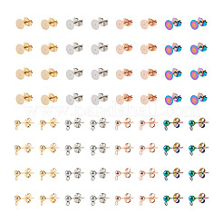 80Pcs 8 Style 304 Stainless Steel Stud Earring Findings&nbsp;STAS-PJ0001-40