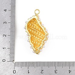 Shell Shape Brass ABS Imitation Pearl Pendants&nbsp;KK-I352-04D-G