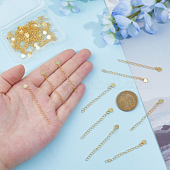 40Pcs Rack Plating Brass Curb Chain Extender&nbsp;KK-DC0004-26