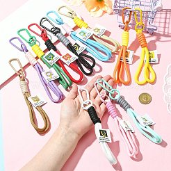 12Pcs 12 Colors Umbrella Cord Nylon Rope Pendant Decorations Carabiner&nbsp;KEYC-CJ0001-18