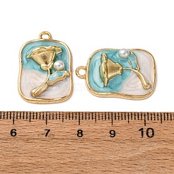 Alloy Enamel Flower Pendants&nbsp;ENAM-B028-41KCG-06
