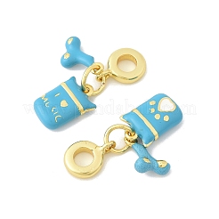 Brass Enamel European Dangle Charms&nbsp;KK-FZC0001-02A-G