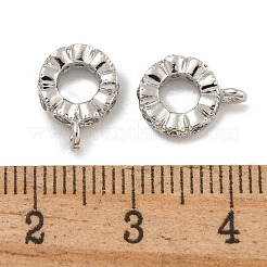 Rack Plating Brass Micro Pave Clear Cubic Zirconia Charms&nbsp;KK-U030-01P