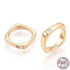 925 Sterling Silver Micro Pave Cubic Zirconia Linking Rings&nbsp;STER-T004-34G