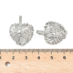 Brass Micro Pave Clear Cubic Zirconia Pendants&nbsp;X-KK-B139-01P