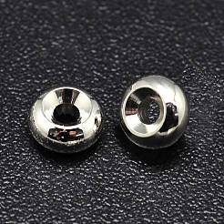 Rack Plating Brass Flat Round Spacer Beads&nbsp;KK-M085-11S-NR
