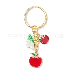 9Pcs 9 Styles Alloy Enamel with Acrylic Banana Strawberry Pineapple Fruit Keychians&nbsp;KEYC-JKC01348