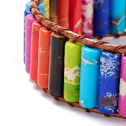 Synthetic Regalite/Imperial Jasper/Sea Sediment Column Beaded Bracelet&nbsp;BJEW-F420-01