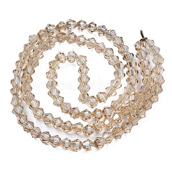 Electroplate Transparent Glass Beads Strands&nbsp;EGLA-Q026-016E
