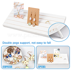 5-Slot Wood Slant Back Earring Display Stands&nbsp;EDIS-WH0021-36D