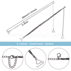 2 Pairs 2 Colors Iron Multi-Strand Chain Non-slip Bra Straps&nbsp;DIY-BC0006-56