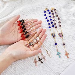 Cross Alloy Enamel Pendant Decorations&nbsp;HJEW-AB00656