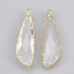 Brass Glass Pendants&nbsp;KK-T035-52