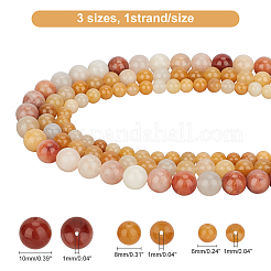 3 Strands 3 Sizes  Natural Topaz Jade Beads Strands&nbsp;G-CA0001-17
