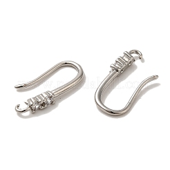 Rack Plating Brass Micro Pave Clear Cubic Zirconia Earring Hooks&nbsp;KK-A231-04P