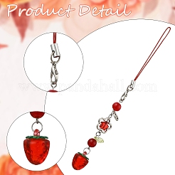 2Pcs Acrylic & Glass Mobile Straps&nbsp;HJEW-YW00191
