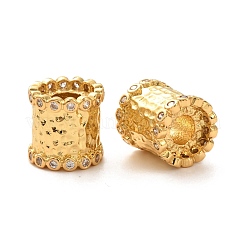 Brass Micro Pave Clear Cubic Zirconia European Beads&nbsp;ZIRC-P086-38G