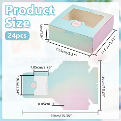 24Pcs Colorful Kraft Paper Packaging Bakery Boxes&nbsp;CON-PH0003-32A
