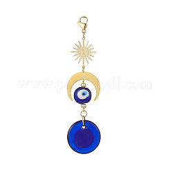 Handmade Evil Eye Lampwork Pendant Decorations&nbsp;HJEW-JM00912-02