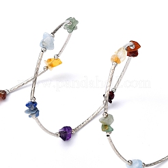 Three Loops Natural Gemstone Beaded Wrap Bracelets&nbsp;X-BJEW-JB02331-03