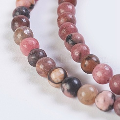 Natural Rhodonite Beads Strands&nbsp;G-K254-04-4mm