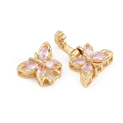Brass Micro Pave Cubic Zirconia Fold Over Clasps&nbsp;KK-C075-42G