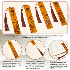 Chinese Style Bamboo Bookmarks&nbsp;AJEW-WH0252-33