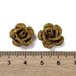 3D Rose Flower Baking Paint Aluminum Beads&nbsp;FIND-L019-01G