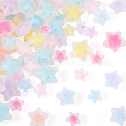 150Pcs 3 Styles Frosted Transparent Acrylic Beads&nbsp;OACR-TA0003-57