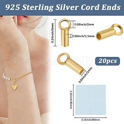 20Pcs 925 Sterling Silver Cord Ends&nbsp;STER-BBC0009-87G