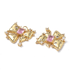 Brass Micro Pave Cubic Zirconia Pendants&nbsp;KK-E068-VF293