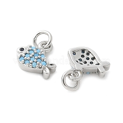 Brass Micro Pave Cubic Zirconia Pendants&nbsp;KK-U056-19P