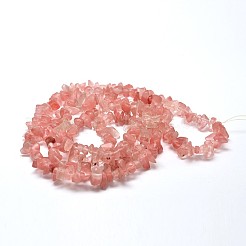 Cherry Quartz Glass Chip Beads Strands&nbsp;G-L269-41