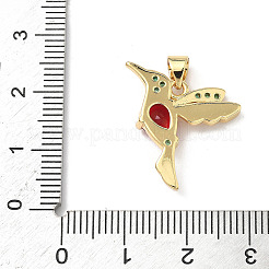 Brass Micro Pave Cubic Zirconia and Glass Pendants&nbsp;KK-Q068-01G
