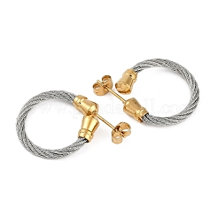 Ion Plating(IP) 304 Stainless Steel Twist Stud Earrings for Women&nbsp;EJEW-M023-06B