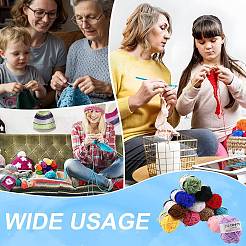 12 Skeins 12 Colors 4-Ply 59.7%Polyester & 40.3%Acrylic Fiber Yarn for Tufting Gun Rugs&nbsp;OCOR-FS0001-07