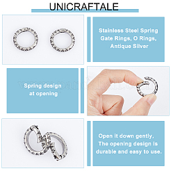 2Pcs 304 Stainless Steel Spring Gate Rings&nbsp;STAS-UN0048-37