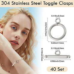 40 Sets 304 Stainless Steel Toggle Clasps&nbsp;STAS-BBC0007-98