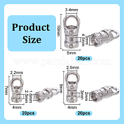 60Pcs 3 Styles Brass Cord End&nbsp;FIND-PH0021-23